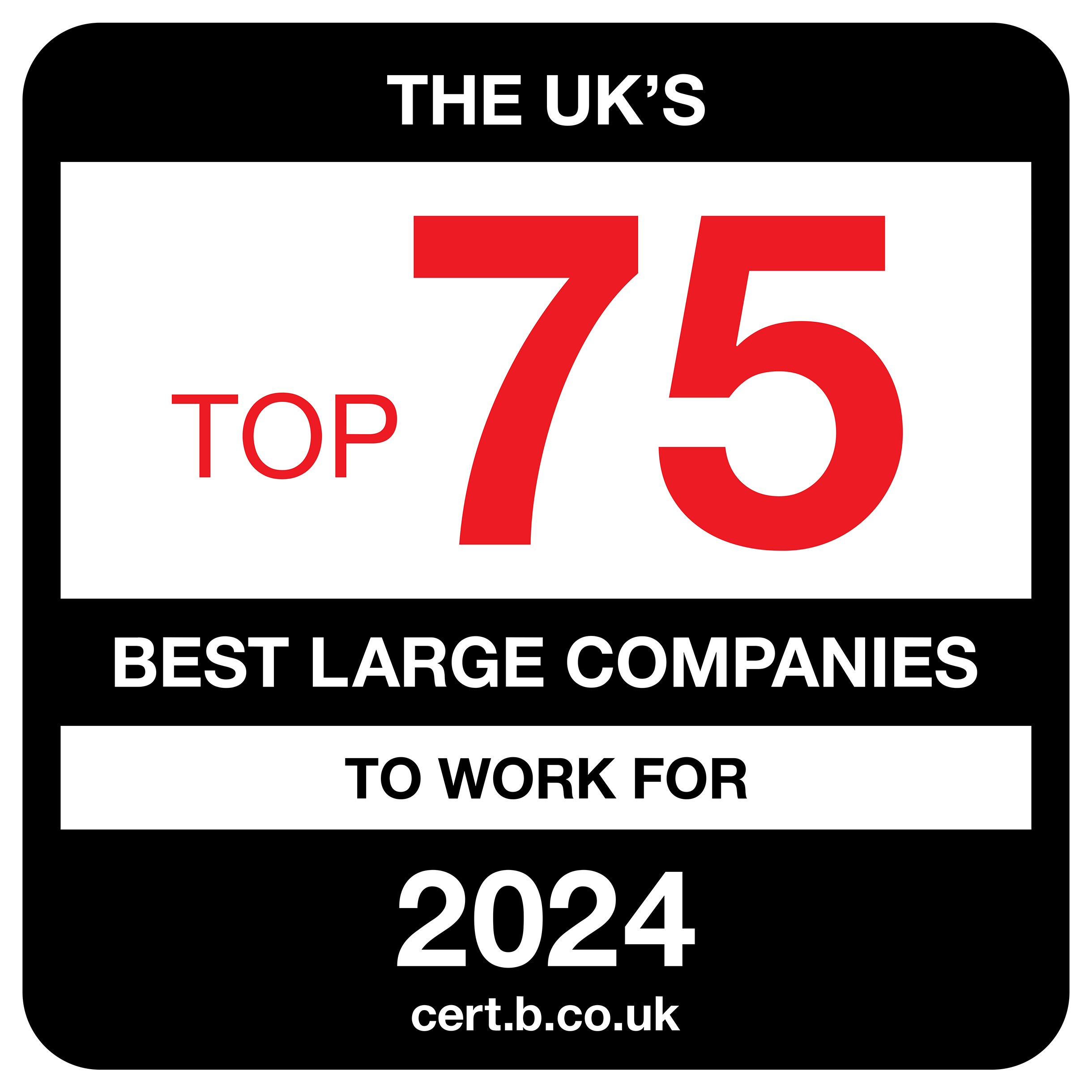 Top 75 uk companies to work for.